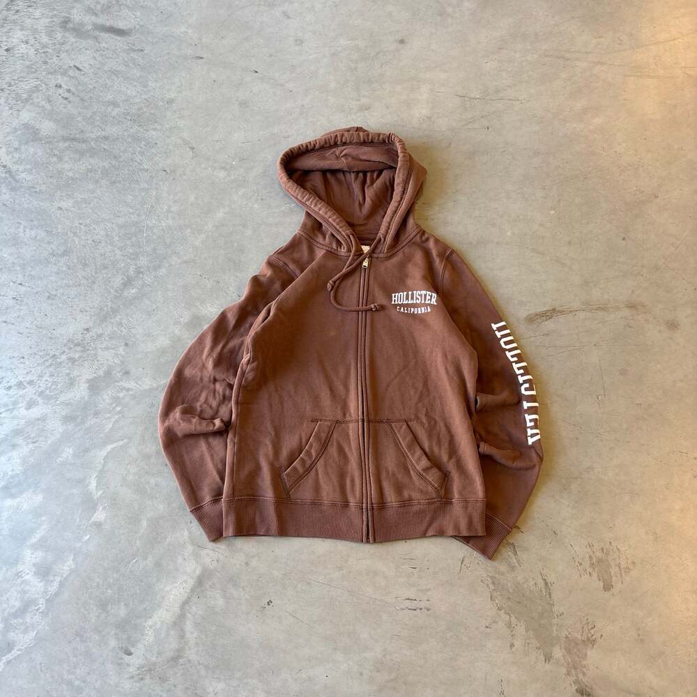 y2k vintage hollister brown earthtone zip up jacket